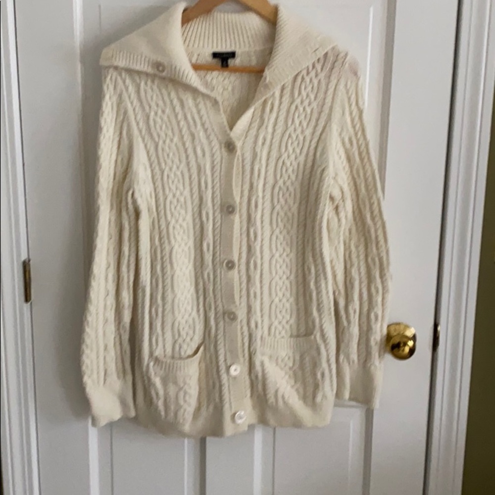 Talbots Button Down Sweater With Pockets - image 1